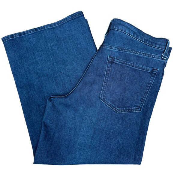 EUC Women's BANANA REPUBLIC Wide-Leg Crop Jean Dark Wash‎ | Size 31/12 - Picture 2 of 8